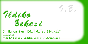 ildiko bekesi business card